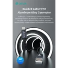Kép 4/7 - DEVIA ST108035 Gracious v2 12W USB/Lightning 1m -es fekete adat-és töltőkábel