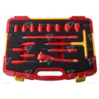 Kép 2/3 - 16 db-os 1000V-ra szig. racsnis imbusz és dugókulcs készlet  1000V, CrV, 8-22mm, 4-8mm