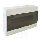 Kép 1/5 - Falon kívüli elosztódoboz, füstszínű ajtóval, N/PE sínnel  1×18 modul, IP40, (H×W×D=220×364×96mm)