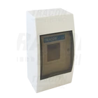 Kép 1/5 - Falon kívüli elosztódoboz, füstszínű ajtóval, N/PE sínnel  1×4 modul, IP40, (H×W×D=200×112×92mm)