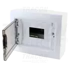 Kép 2/3 - Falon kívüli elosztódoboz, füstszínű-sík ajtóval, NPE nélkül  1×8 (8) modul, IP40, (H×W×D=195×240×90mm)