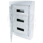 Kép 2/3 - Falon kívüli elosztódoboz, fehér-sík ajtóval, NPE nélkül  3×18 (54) modul, IP40, (H×W×D=670×464×120mm)