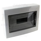 Kép 1/3 - Falon kívüli elosztódoboz, füstszínű-sík ajtóval, NPE nélkül  1×12 (12) modul, IP40, (H×W×D=260×330×92mm)