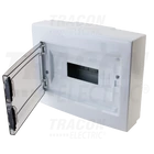 Kép 2/3 - Falon kívüli elosztódoboz, füstszínű-sík ajtóval, NPE nélkül  1×12 (12) modul, IP40, (H×W×D=260×330×92mm)