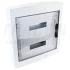 Kép 1/3 - Falon kívüli elosztódoboz, füstszínű-sík ajtóval, NPE nélkül  2×18 (36) modul, IP40, (H×W×D=505×464×100mm)