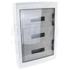 Kép 1/3 - Falon kívüli elosztódoboz, füstszínű-sík ajtóval, NPE nélkül  3×18 (54) modul, IP40, (H×W×D=670×464×120mm)