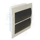 Kép 1/5 - Süllyesztett elosztódoboz, füstszínű ajtóval, N/PE sínnel  2×12 (24) modul, IP40, (H×W×D=310×257×76mm)