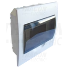 Kép 1/5 - Süllyesztett elosztódoboz, füstszínű ajtóval, N/PE sínnel  1×8 modul, IP40, (H×W×D=200×186×66mm)