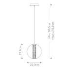 Kép 2/8 - ELSTEAD Eurofase pendant light, diameter 220mm, LED 9W dimmable, 756lm - ELS-QN-ATOMO-1P-BG