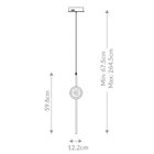 Kép 2/7 - ELSTEAD Eurofase pendant light, height 598mm, height-adjustable, LED 6W dimmable, 340lm - ELS-QN-BARLETTA-1P-BG