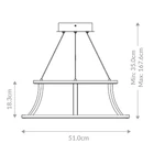 Kép 2/6 - ELSTEAD Eurofase pendant light, diameter 510mm, LED 54W dimmable, 1490lm - ELS-QN-CADOUX-P-BG