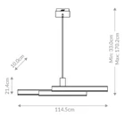 Kép 2/8 - ELSTEAD Eurofase pendant light, width 1145mm, LED 74W dimmable, 4700lm - ELS-QN-CAMENO-LP-BG