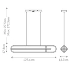 Kép 2/8 - ELSTEAD Eurofase pendant light, width 1071mm, LED 58W dimmable, 2900lm - ELS-QN-DEMARK-LP-BK