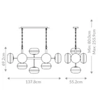 Kép 2/7 - ELSTEAD Eurofase pendant light, width 1378mm, 10x E27 - ELS-QN-NOTTINGHAM-10LP-AB