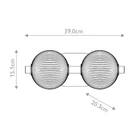 Kép 2/7 - ELSTEAD Eurofase IP44 wall light, width/height 390mm, LED 18W dimmable, 1361lm - ELS-QN-PALMAS-2W-BG
