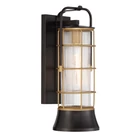 Kép 1/10 - ELSTEAD Eurofase outdoor wall light, height 411mm, 1xE27, IP44 - ELS-QN-RIVAMAR-M-BLK-GD