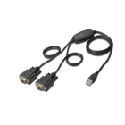 Kép 1/3 - Digitus DA-70158 soros kábel Fekete 1,5 M USB A típus DB-9