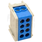 Kép 1/3 - Főáramköri leágazó kapocs, sínre szerelhető, kék  1×35+1×25mm2/1×35+1×25mm2, 400VAC, 125A