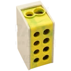 Kép 1/3 - Főáramköri leágazó kapocs, sínre szerelhető, zöld/sárga  1×35+1×25mm2/1×35+1×25mm2, 400VAC, 125A