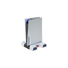 Kép 2/3 - FROGGIEX PS5 Kiegészítő Konzol hűtő + Töltő állomás + Játék tartó + Headset tartó Fehér, FX-P5-C3-W