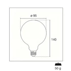 Kép 3/4 - LED Filament Lamp E27 8 W 1055 lm 3000 K