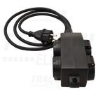 Kép 2/2 - Kültéri elosztósáv, fekete  16A/250VAC, IP44, H07RN-F, 3G1.5, 5m, 4×SCHUKO