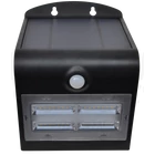 Kép 2/5 - Napelemes LED fali világítótest mozgásérzékelővel, fekete  3,2 W, 4000 K, 400 lm, IP65, 3,7 V, 2 Ah