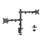 Kép 1/6 - Gembird MA-D2-03 Adjustable desk mounted double monitor arm, 17”-32”, black