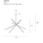 Kép 4/4 - MaxLight P0457 LAMPA WISZĄCA SPIDER ZŁOTA - MAX-P0457
