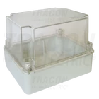 Kép 1/2 - Műanyag doboz, kikönnyített,világos szürke,átlátszó fedéllel  250×200×160mm, IP55
