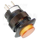 Kép 1/5 - Mini jelzőlámpás nyomókapcsoló sárga  1×NO, 6V AC/DC