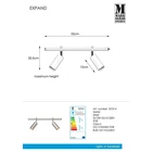 Kép 2/3 - Markslöjd EXPAND Spot 2L 50cm Gu10 Cylinder Steel - MS-107514