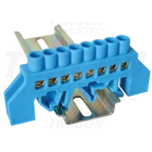 Kép 1/2 - Szigetelt földelősín (N/PE), kék  230/400VAC, 63A, 6×9mm, 8P, IP20