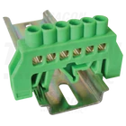 Kép 1/2 - Szigetelt földelősín (N/PE), zöld  230/400VAC, 100A, 8×12mm, 6P, IP20