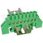 Kép 1/2 - Szigetelt földelősín (N/PE), zöld  230/400VAC, 63A, 6×9mm, 8P, IP20