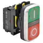 Kép 1/2 - Kettős BE-KI nyomógomb, I-O, zöld+piros  1×NO+1×NC, 5A/230V AC-15, IP65
