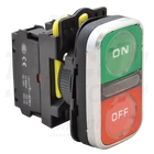 Kép 1/2 - Kettős világító BE-KI nyomógomb, ON-OFF, zöld+piros  1×NO+1×NC, 5A/230V AC-15, IP65, LED 230V AC/DC