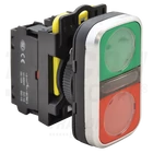Kép 1/2 - Kettős BE-KI nyomógomb, zöld+piros  1×NO+1×NC, 5A/230V AC-15, IP65