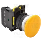 Kép 1/2 - Gombafejű nyomógomb, sárga  1×NO, 5A/230V AC-15, 40mm, IP65
