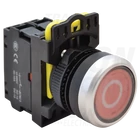 Kép 1/2 - Jelölt, világító nyomógomb, piros, (fehér 0)  1×NC, 5A/230V AC-15, IP65, LED 230V AC/DC