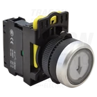 Kép 1/2 - Jelölt nyomógomb, fehér, (fekete nyíl)  1×NO, 5A/230V AC-15, IP65