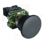 Kép 1/6 - Tokozott gombafejű nyomógomb, fémalapra szerelt, fekete  1×NO, 3A/400V AC, IP44, d=40mm
