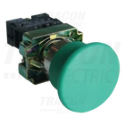 Kép 1/6 - Tokozott gombafejű nyomógomb, fémalapra szerelt, zöld  1×NO, 3A/400V AC, IP44, d=40mm
