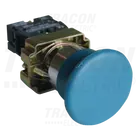 Kép 1/6 - Tokozott gombafejű nyomógomb, fémalapra szerelt, kék  1×NO, 3A/400V AC, IP44, d=40mm