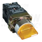 Kép 1/4 - Világítókaros kapcsoló, fémalap, sárga, LED, 3állású,izzó n.  1×NC+1×NO, 3A/400V AC, IP42