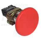 Kép 1/5 - Tokozott gombafejű vészgomb, fémalap, piros sárga fedéllel  1×NC, 3A/400V AC, IP42, d=40mm