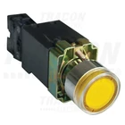 Kép 1/5 - Világító nyomógomb, fémalap, trafóval,sárga,glim,izzó nélk.  1×NO, 3A/230V AC, 6V, IP42