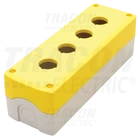 Kép 1/2 - Összeállított tokozat nyomógombokhoz, sárga, 4-es  d=22,5, IP65, 2×PG-13,5