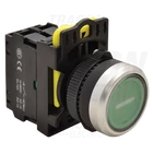 Kép 1/2 - Jelölt, világító nyomógomb, zöld, (fehér I)  1×NO, 5A/230V AC-15, IP65, LED 230V AC/DC