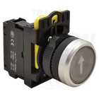 Kép 1/2 - Jelölt nyomógomb, fekete, (fehér nyíl)  1×NO, 5A/230V AC-15, IP65
